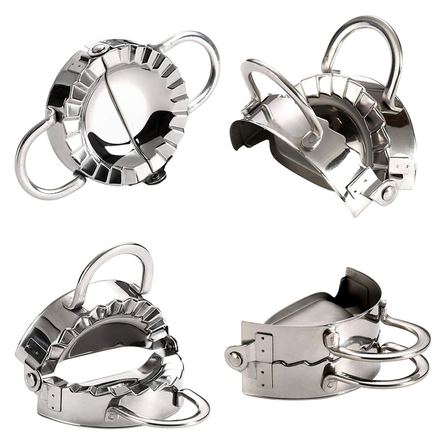 2219 Stainless Steel Dumpling Maker Dough Cutter Pie Mold Tool. 2219 Stainless Steel Dumpling Maker Dough Cutter Pie Mold Tool.